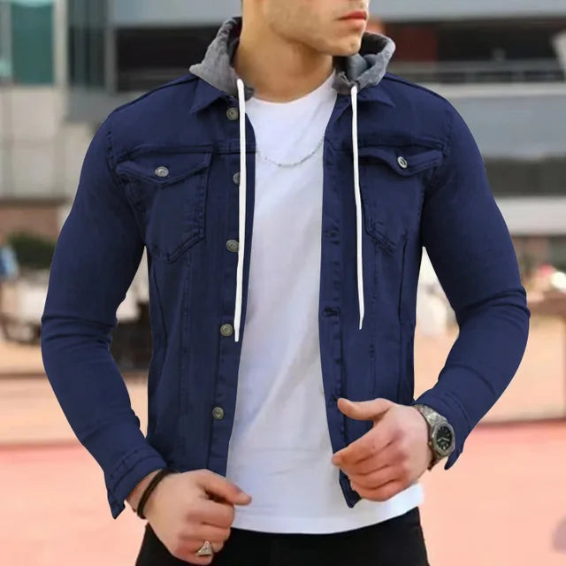 Timo | Elegant jeansjakke med hette for menn