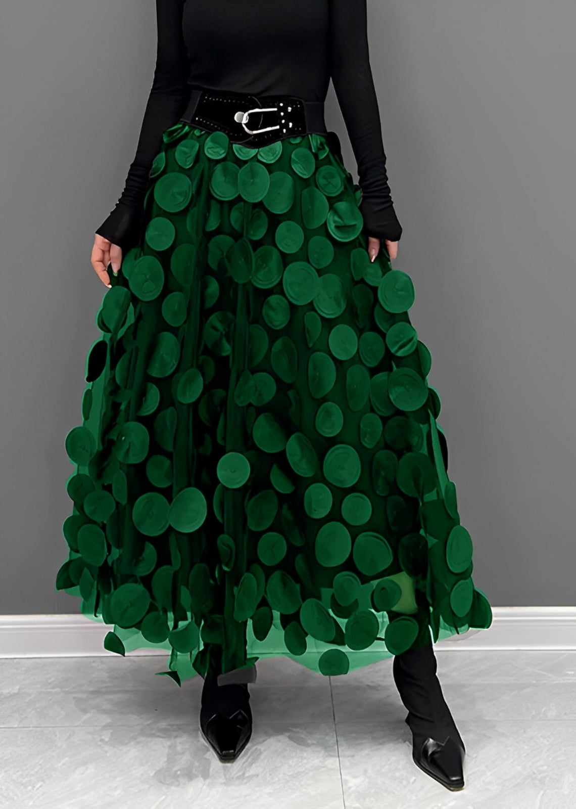 LAURA Black Polka Dot Skirt