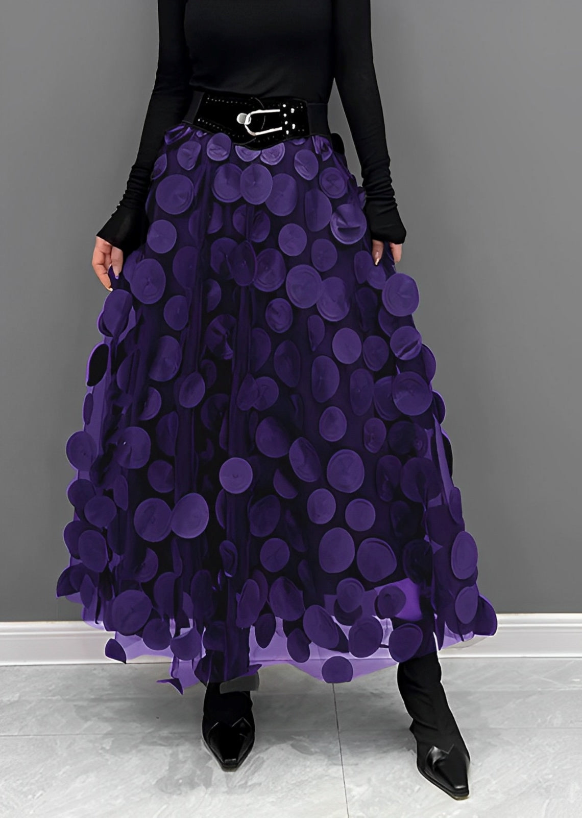 LAURA Black Polka Dot Skirt
