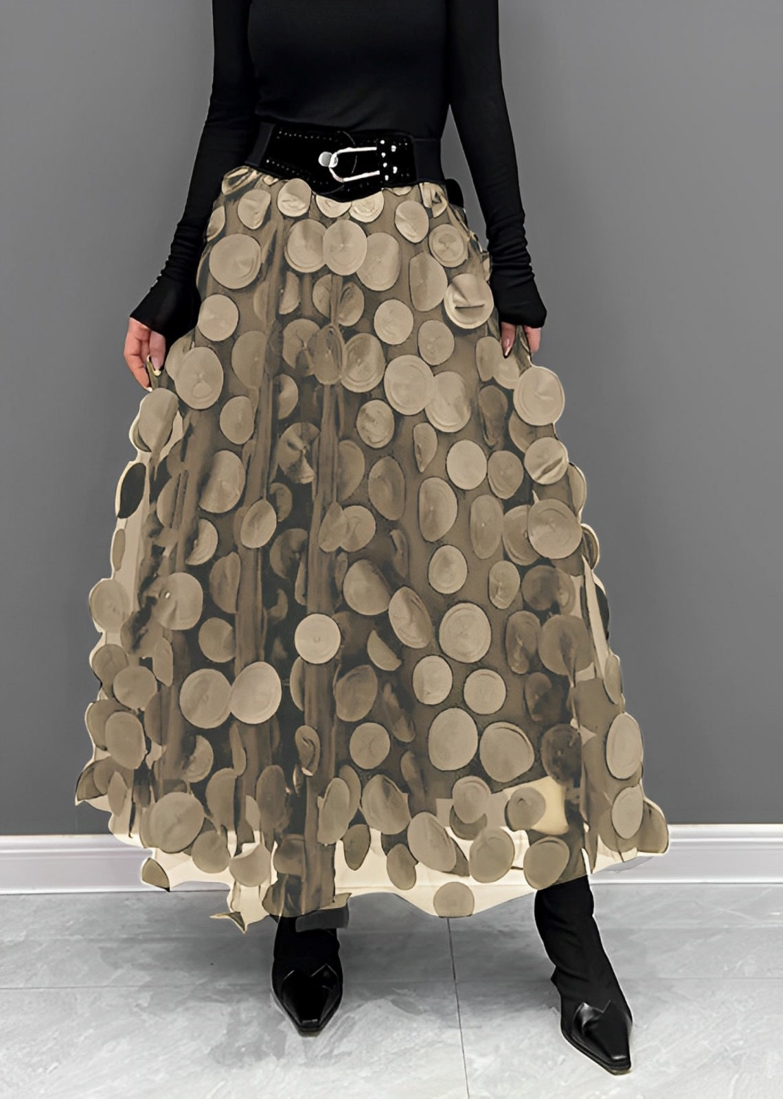 LAURA Black Polka Dot Skirt