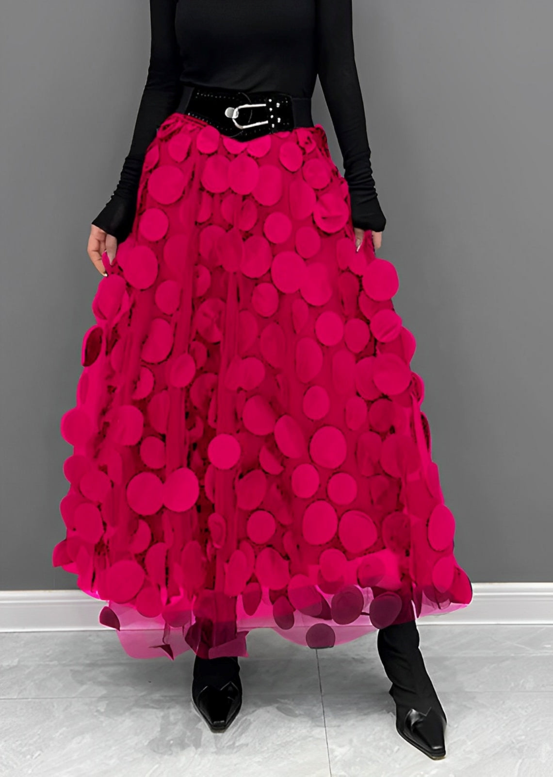 LAURA Black Polka Dot Skirt