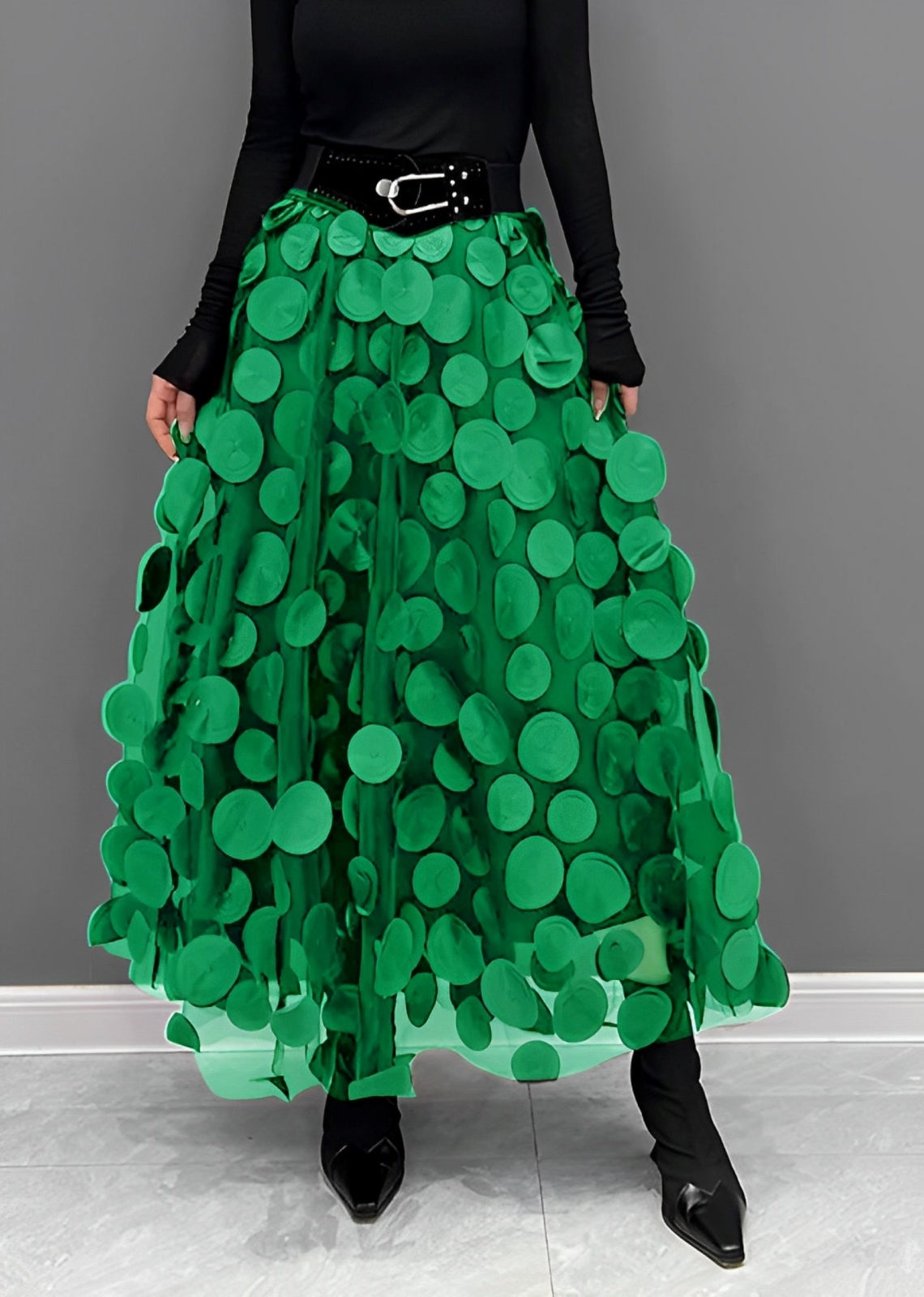 LAURA Black Polka Dot Skirt