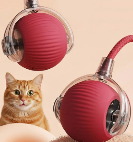 Aktiv rullende ball med hale for hunder og katter