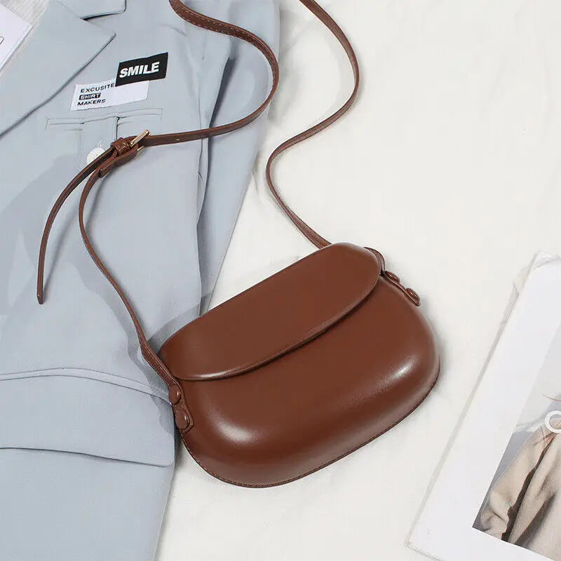 Kira | Nahkainen olkalaukku naisille, patinoitua nahkaa