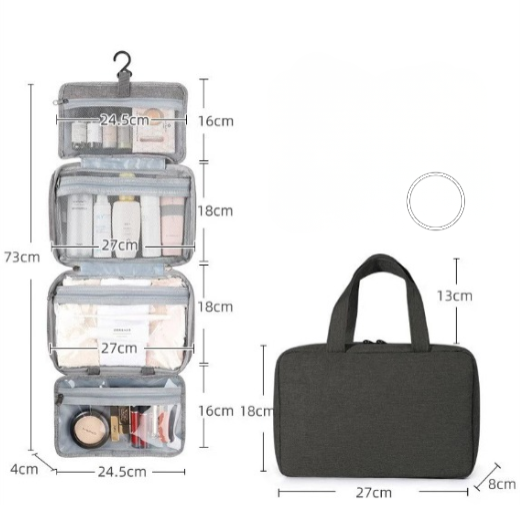 Sam | Kompakti ja tilava matka-toilettitarvikejärjestäjä useilla lokeroilla