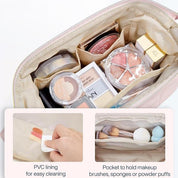 Louise | Elegant and spacious cosmetic pouch in soft quilted fabric