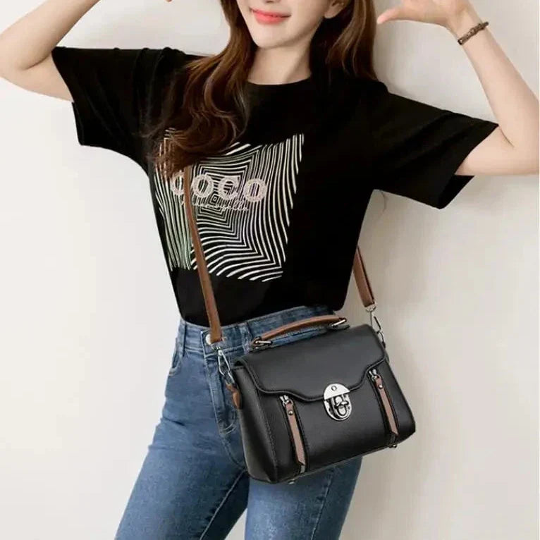 Mallory | Naisten nahkainen retro-soljellinen olkalaukku