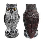 Lereau de chouettes de 2 pack réaliste avec tête rotative - oiseau extérieur et répulsif nuisible