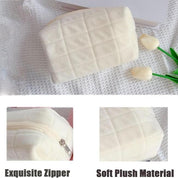 Yamileth | Samettinen ruudullinen meikkipussi