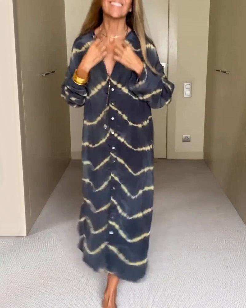 MAGGIE | Casual maxi dress with V-neck collar