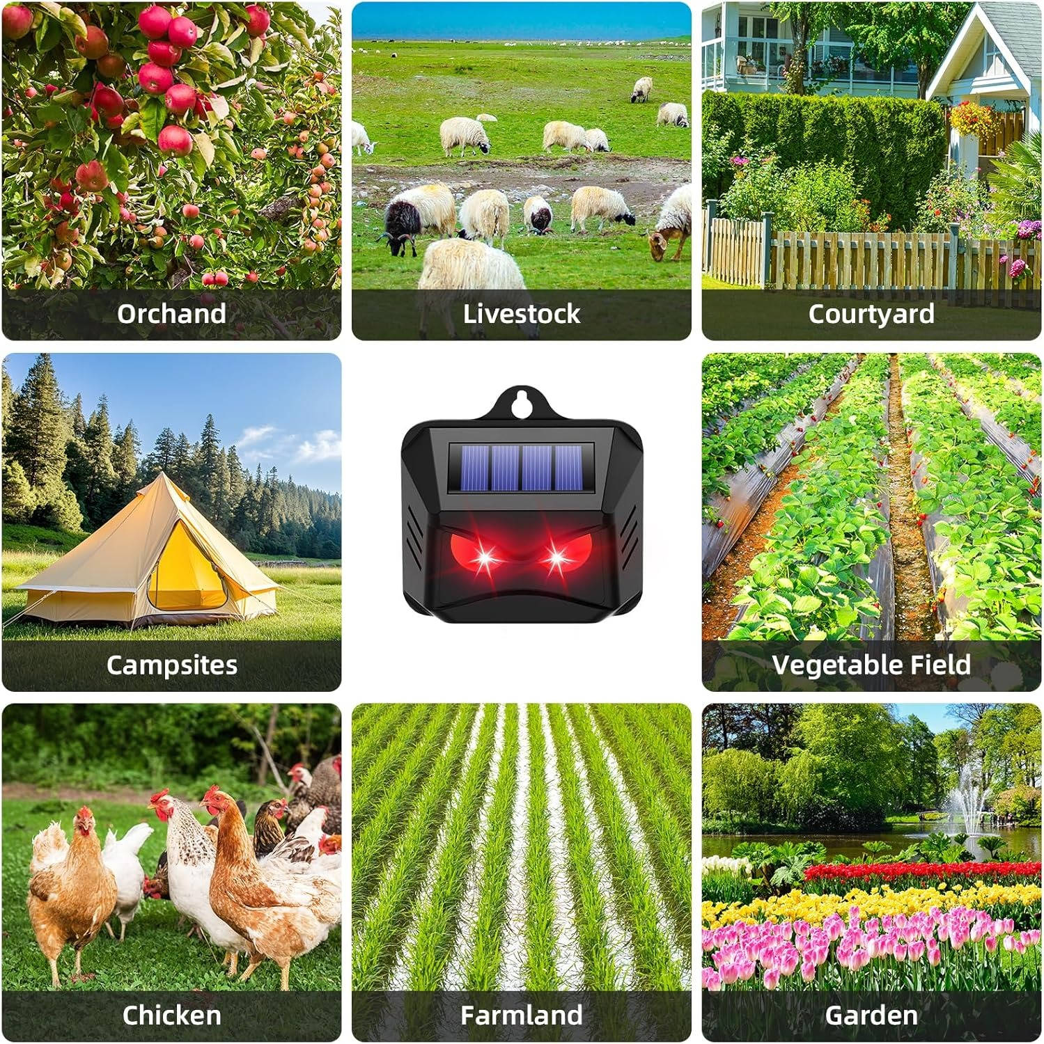 2 répulsifs à ultrasons pour animaux alimentés à l'énergie solaire 7