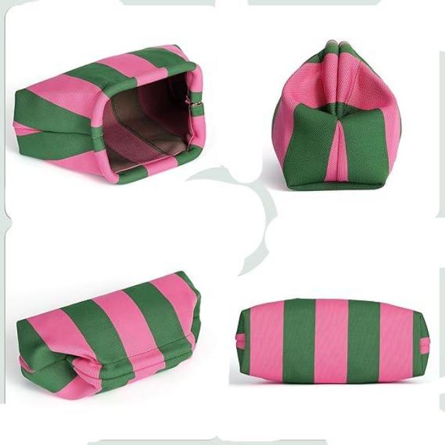 Lanie | Elegant and versatile striped cosmetic pouch