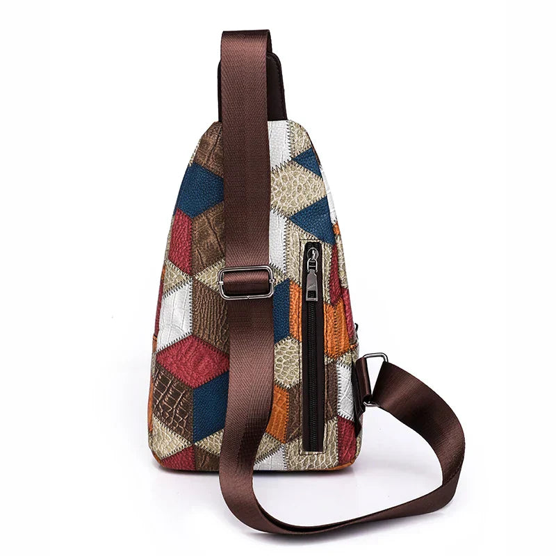 Keily | Women's Shoulder Bag with Embossed Pattern and Colorblock