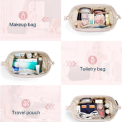 Louise | Elegant and spacious cosmetic pouch in soft quilted fabric