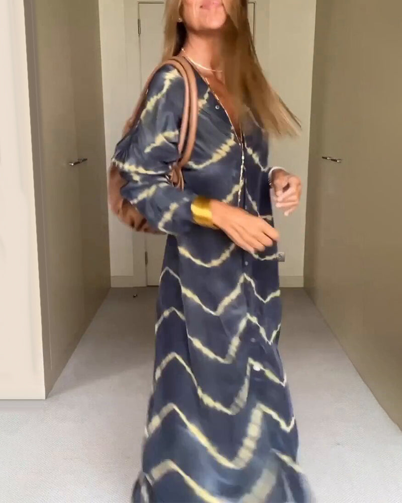 MAGGIE | Casual maxi dress with V-neck collar