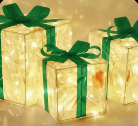 GlowBox – Coffret cadeau LED 3 pièces pour décoration de Noël