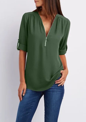 SARAH | Elegant bluse med V-utringning