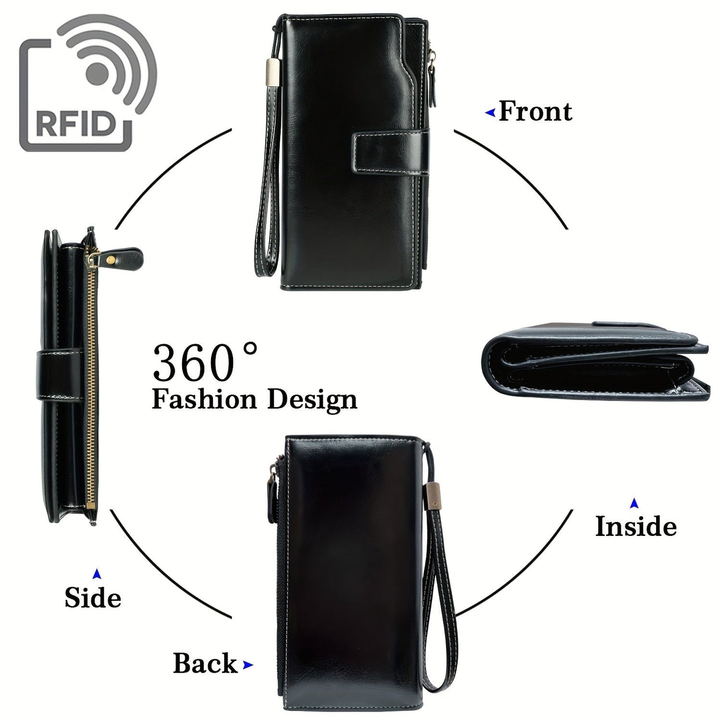 Portefeuille de voyage RFID sécurisé | Pochette vintage à multi-poches