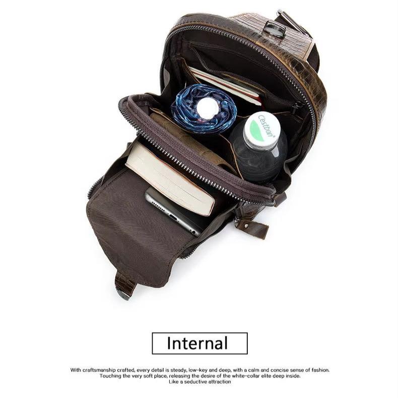 Alligaattorinahkainen olkalaukku Samir matkakäyttöön