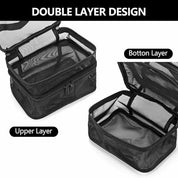 Lakelyn | Trousse de maquillage de voyage en maille large à double couche