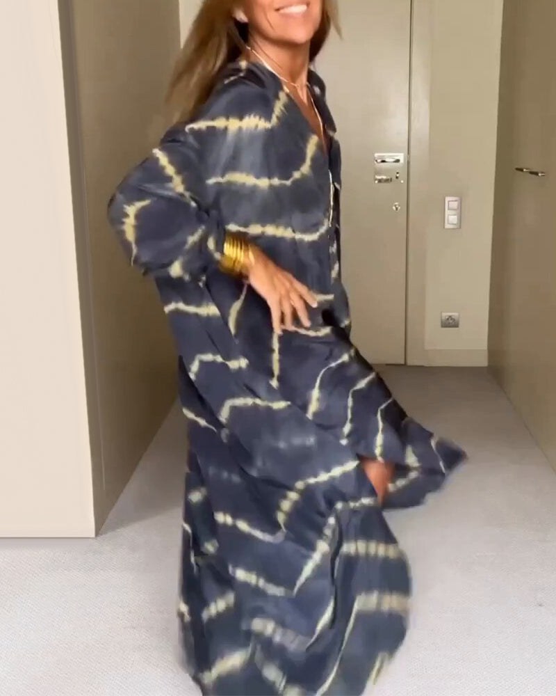 MAGGIE | Casual maxi dress with V-neck collar