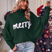 Candy | Pull festif pour femme avec col roulé
