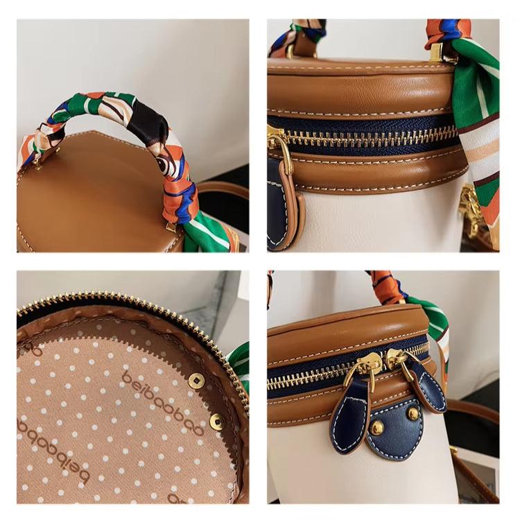 Mariah | Cylindrinen olkalaukku huivilla