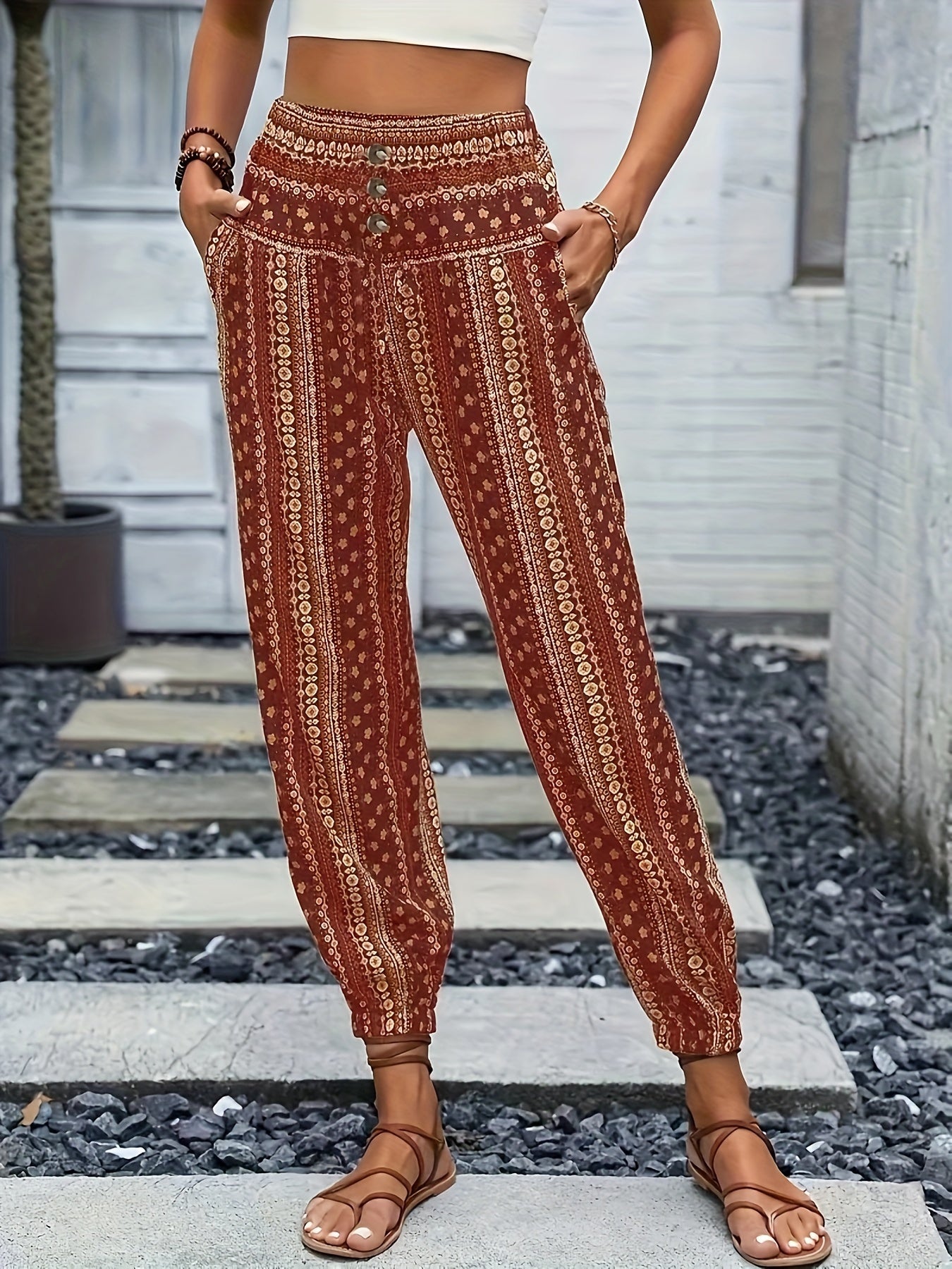 Lola | High-Waisted Printed Pants – Guaranteed Bohemian Vibe