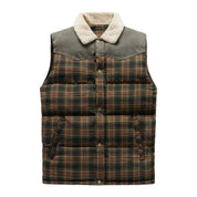 Hihaton liivi Luca Belloni | Miesten ruudullinen liivi fleece-kauluksella