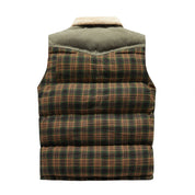 Hihaton liivi Luca Belloni | Miesten ruudullinen liivi fleece-kauluksella