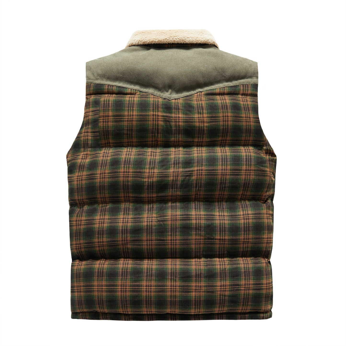 Gilet sans manches Luca Belloni | Gilet à carreaux avec col en polaire pour hommes