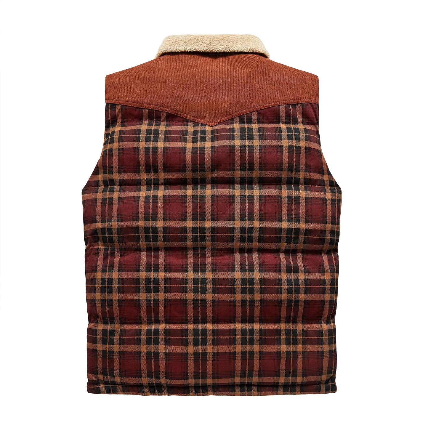 Gilet sans manches Luca Belloni | Gilet à carreaux avec col en polaire pour hommes