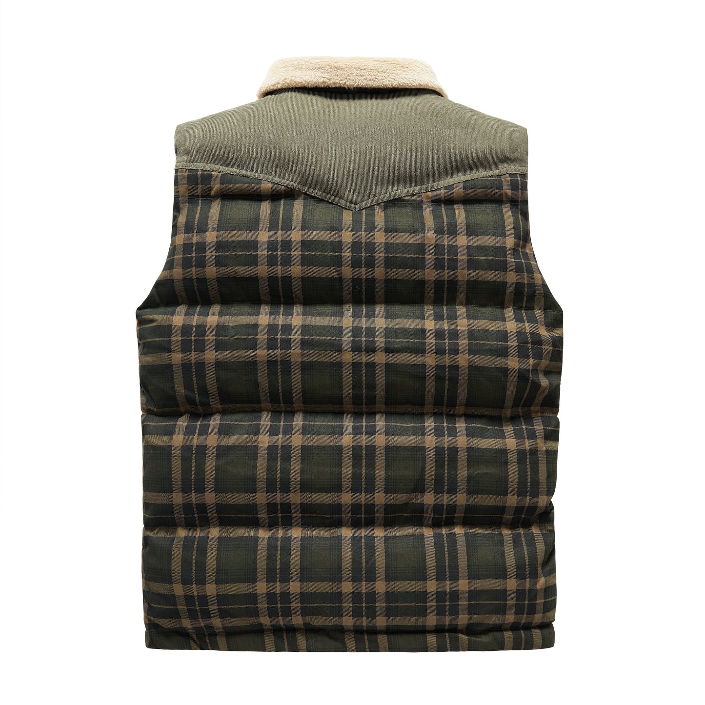 Gilet sans manches Luca Belloni | Gilet à carreaux avec col en polaire pour hommes