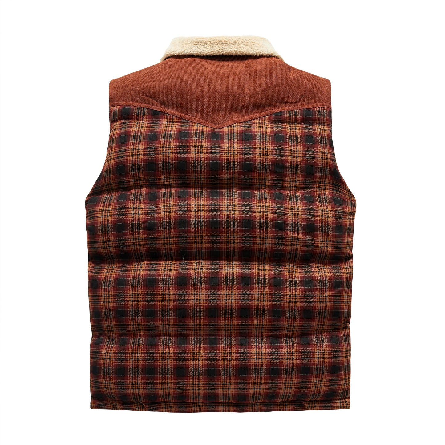 Gilet sans manches Luca Belloni | Gilet à carreaux avec col en polaire pour hommes