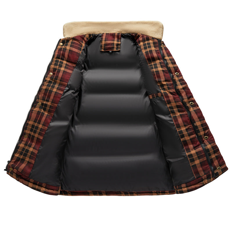 Hihaton liivi Luca Belloni | Miesten ruudullinen liivi fleece-kauluksella