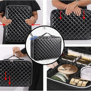 Barbara | Trousse de maquillage de voyage élégante et pratique à motif argyle