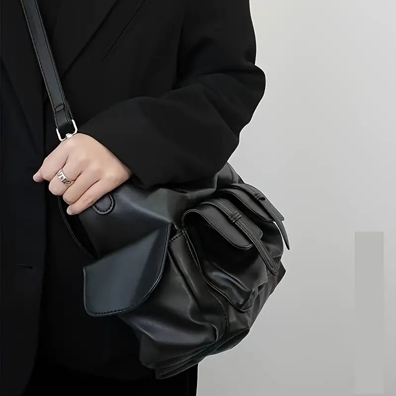 Jayceon | Sac bandoulière en cuir de moto punk à grande capacité