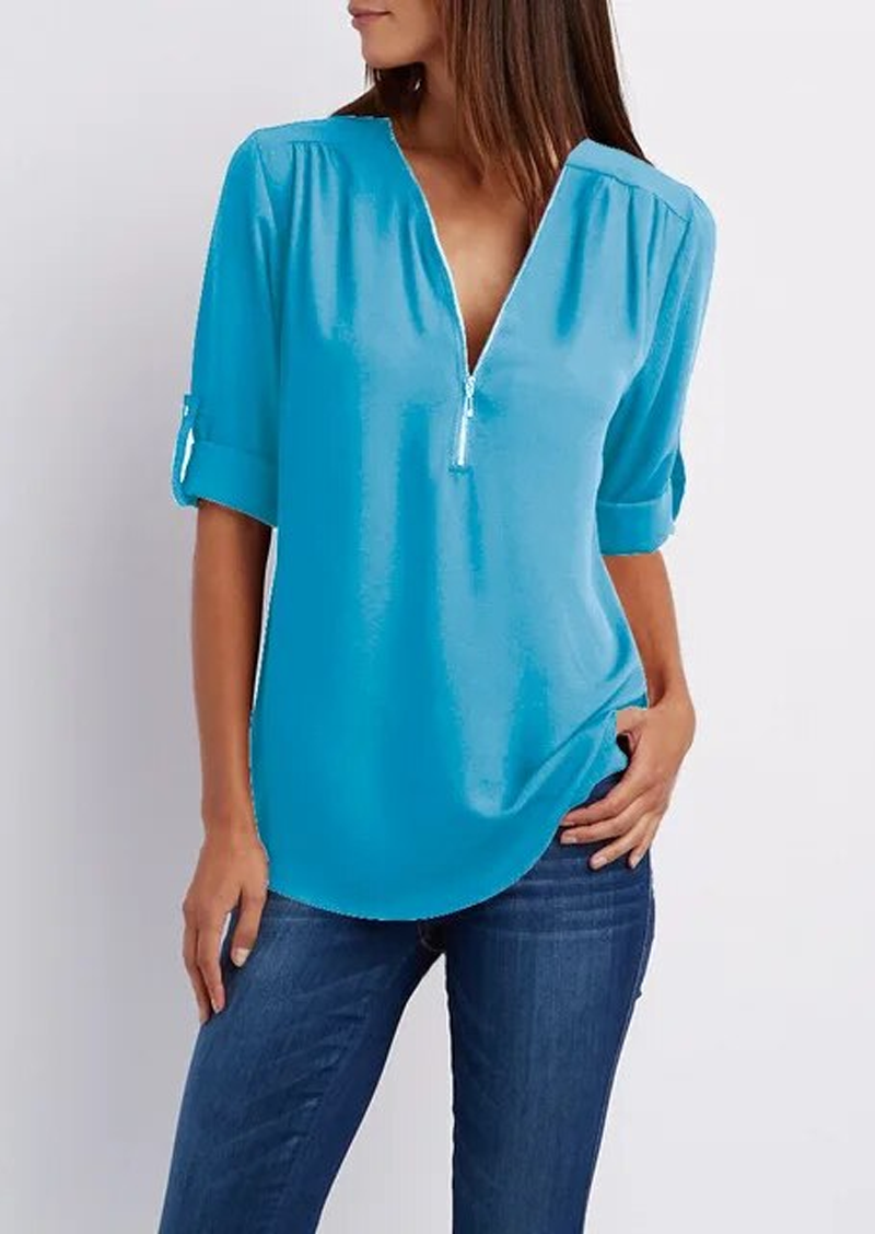 SARAH | Elegant bluse med V-utringning