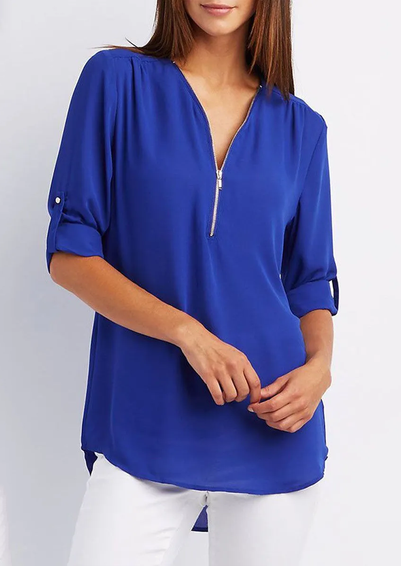 SARAH | Elegant bluse med V-utringning