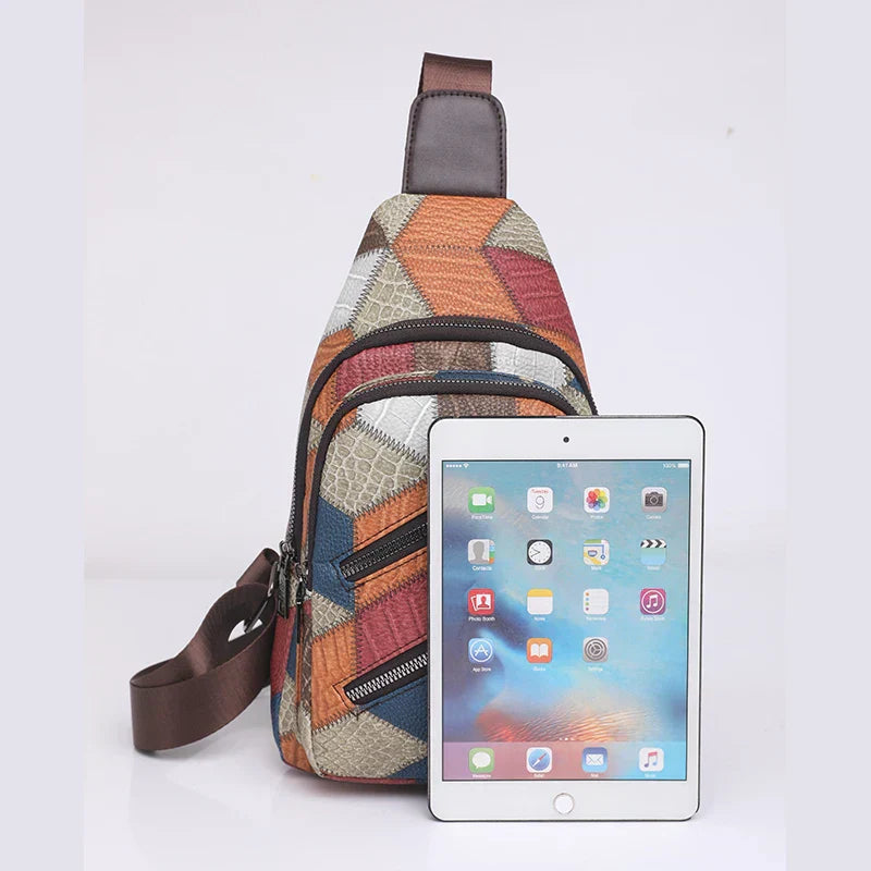 Keily | Women's Shoulder Bag with Embossed Pattern and Colorblock