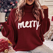 Candy | Pull festif pour femme avec col roulé