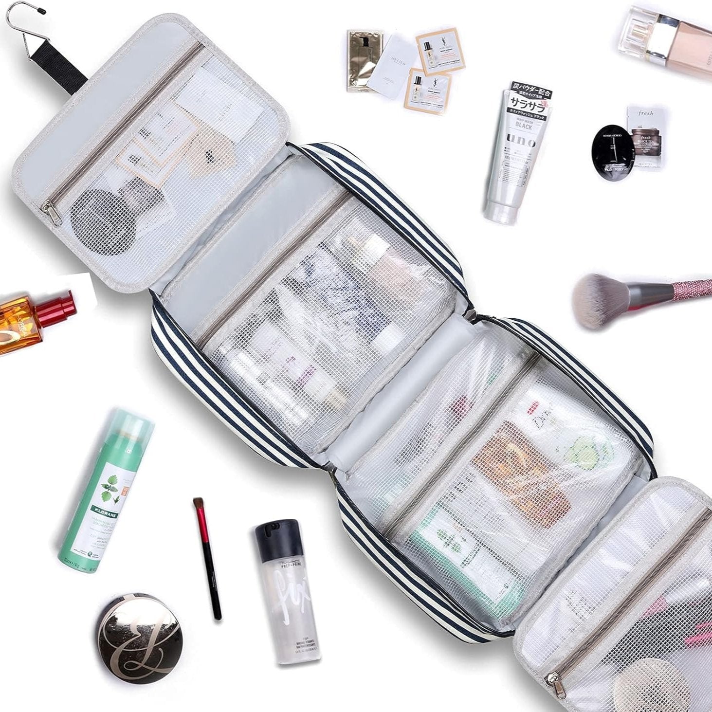 Kamari | Elegant Striped Travel Toiletry Bag