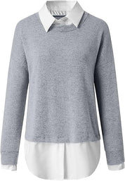 BESSIE | Haut en Tissu Bi-Couche avec Col Chemise pour Femmes