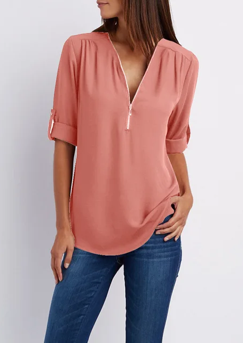 SARAH | Elegant bluse med V-utringning