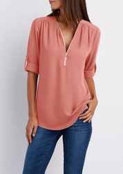 SARAH | Elegant bluse med V-utringning