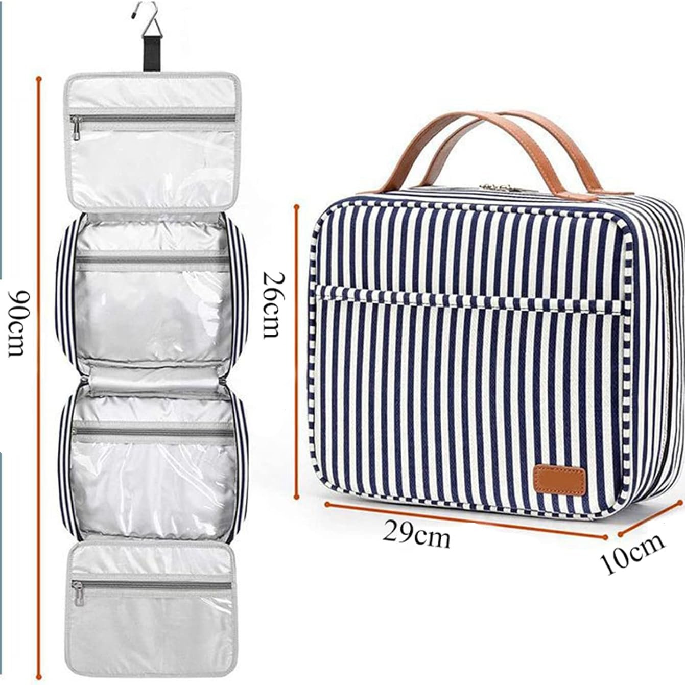 Kamari | Elegant Striped Travel Toiletry Bag