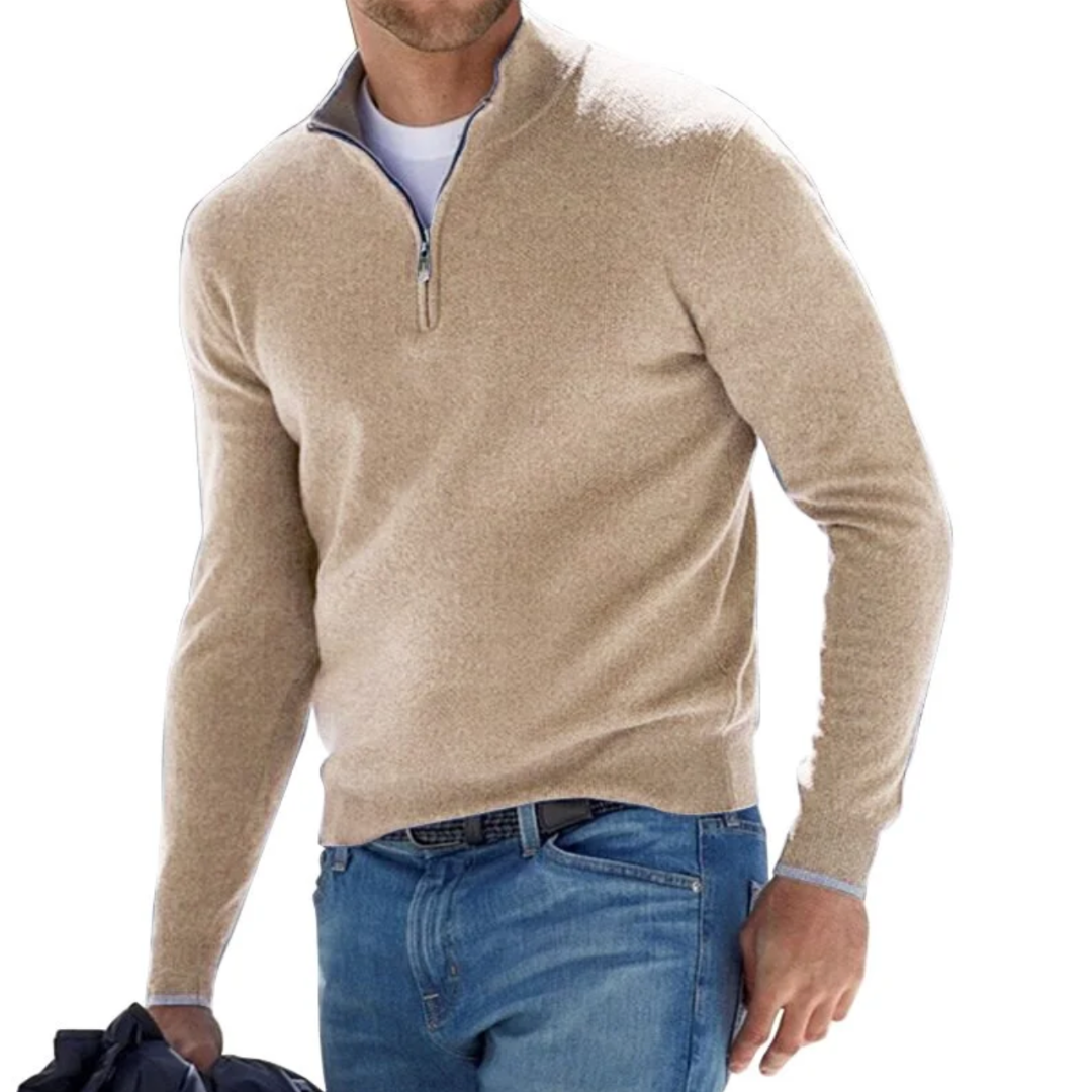 Morris | Casual men's jacket with zipper and stand-up collar