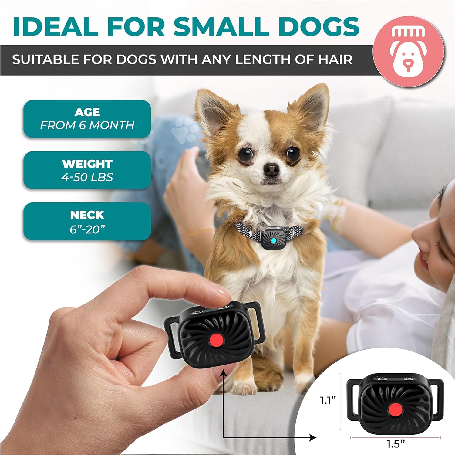 Nina | Anti-Bark Collar – Guaranteed Calm for Small Dogs