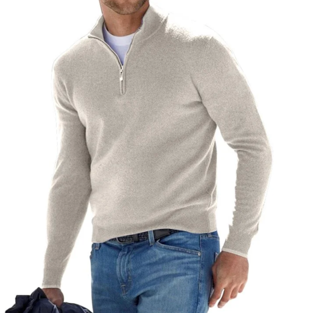 Morris | Casual men's jacket with zipper and stand-up collar
