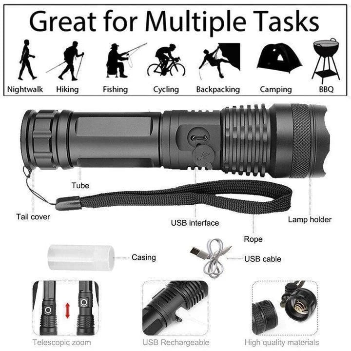 90 000 lumens XHP50.2 DERNIÈRE lampe de poche 6